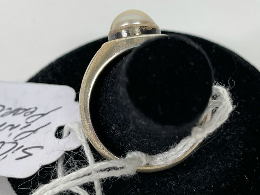 Sterling Silver Pink Pearl Ring Size 8 [Photo 5]