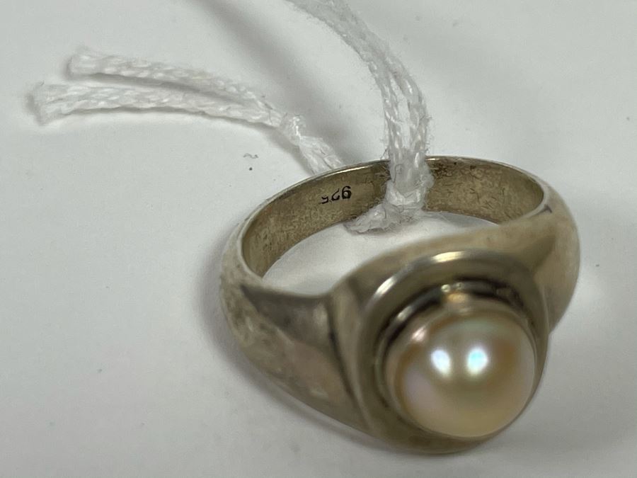 Sterling Silver Pink Pearl Ring Size 8 [Photo 6]