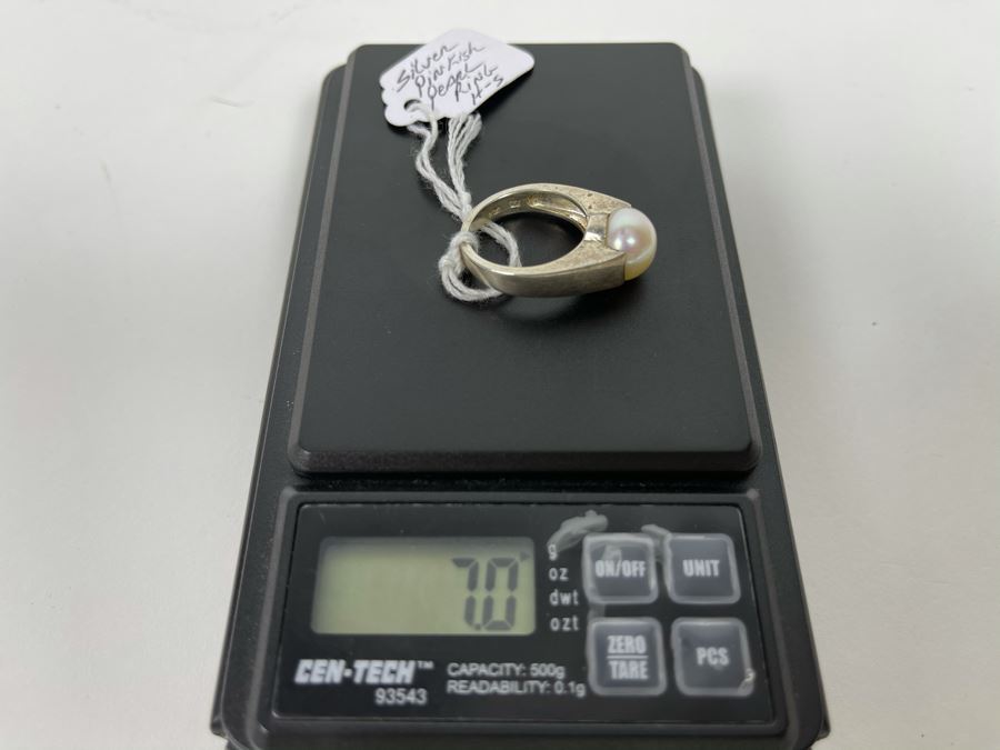 Sterling Silver Pinkish Pearl Ring 7g Size 7 Retails $75 [Photo 10]