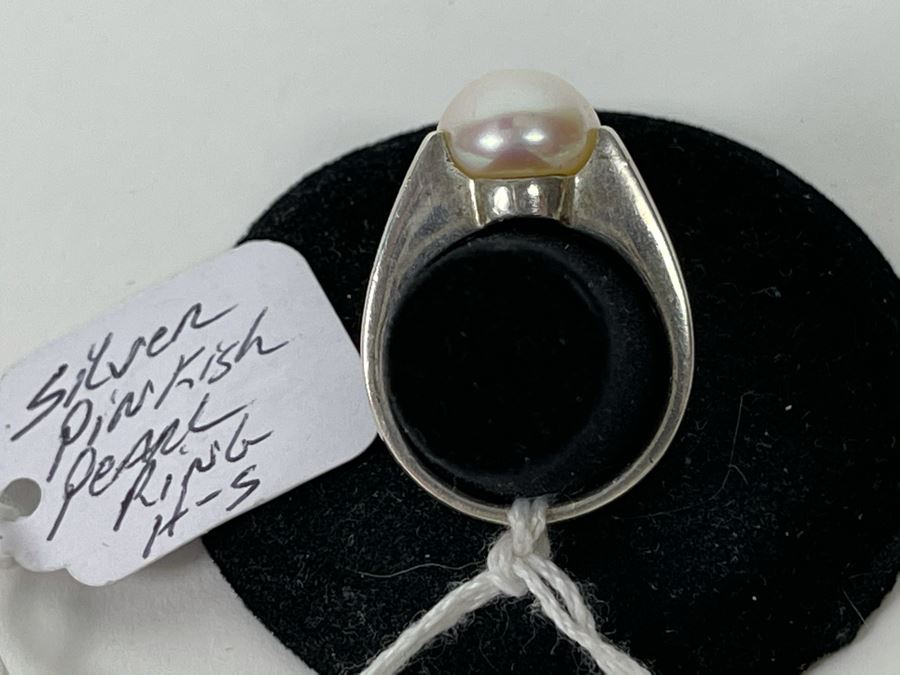 Sterling Silver Pinkish Pearl Ring 7g Size 7 Retails $75 [Photo 6]