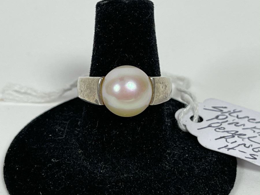 Sterling Silver Pinkish Pearl Ring 7g Size 7 Retails $75 [Photo 2]