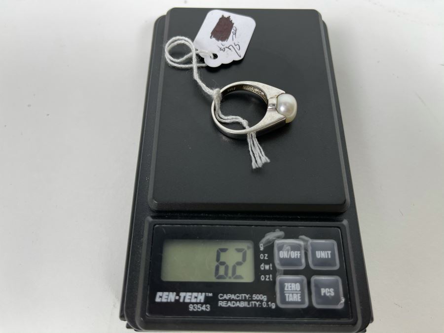 Sterling Silver Pinkish Pearl Ring 6.2g Size 8 Retails $75 [Photo 9]