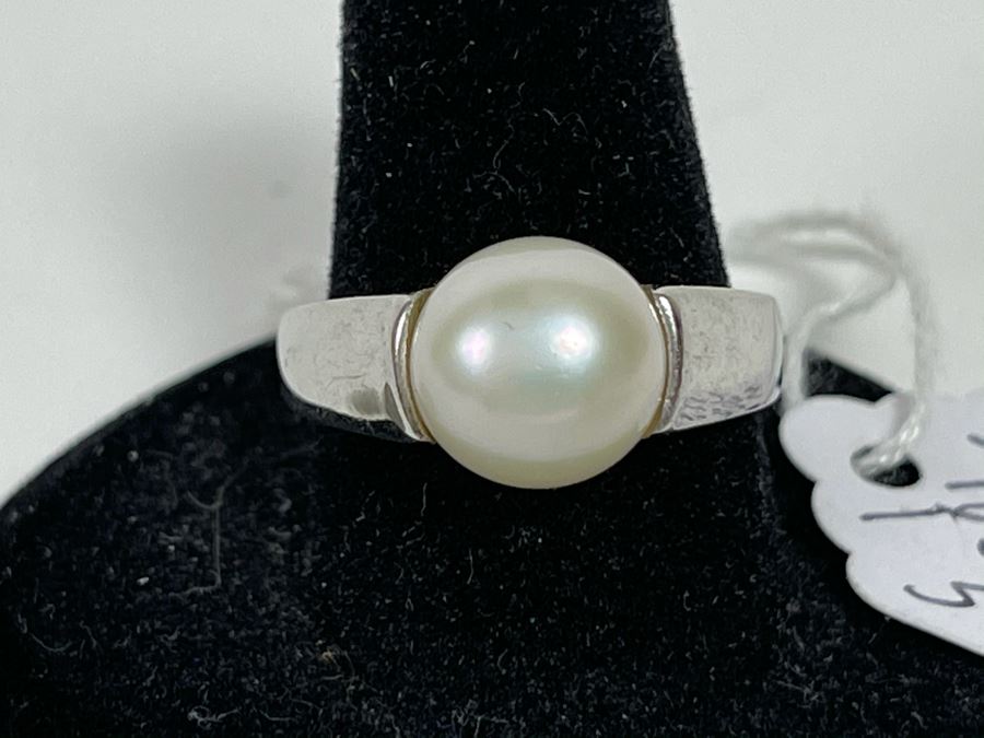 Sterling Silver Pinkish Pearl Ring 6.2g Size 8 Retails $75 [Photo 4]