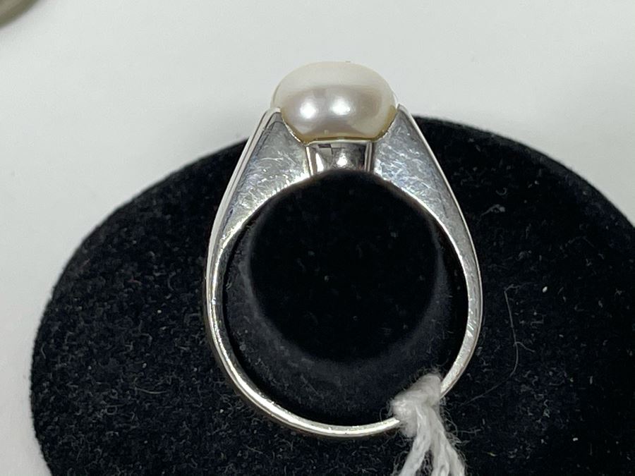 Sterling Silver Pinkish Pearl Ring 6.2g Size 8 Retails $75 [Photo 6]