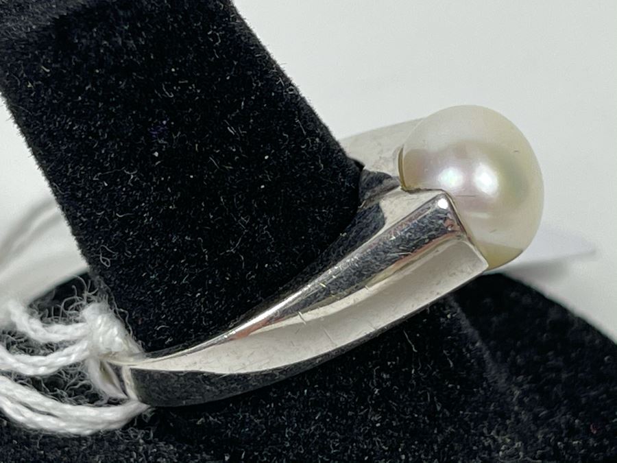 Sterling Silver Pinkish Pearl Ring 6.2g Size 8 Retails $75 [Photo 5]