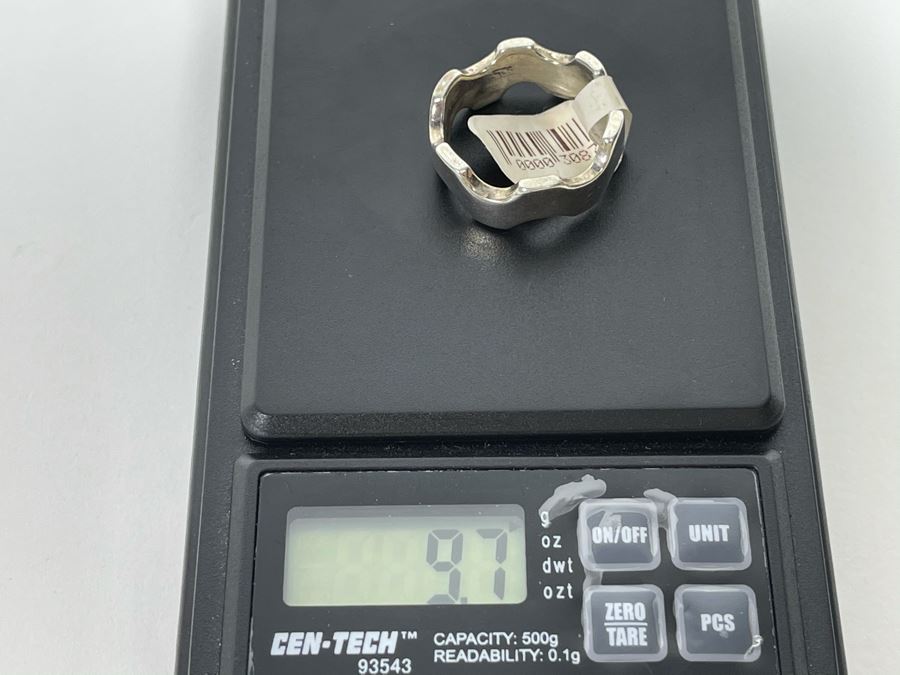 Mens Large Sterling Silver Wave Design Ring New With Tags Size 10.5 9.7g Retails $140 [Photo 6]