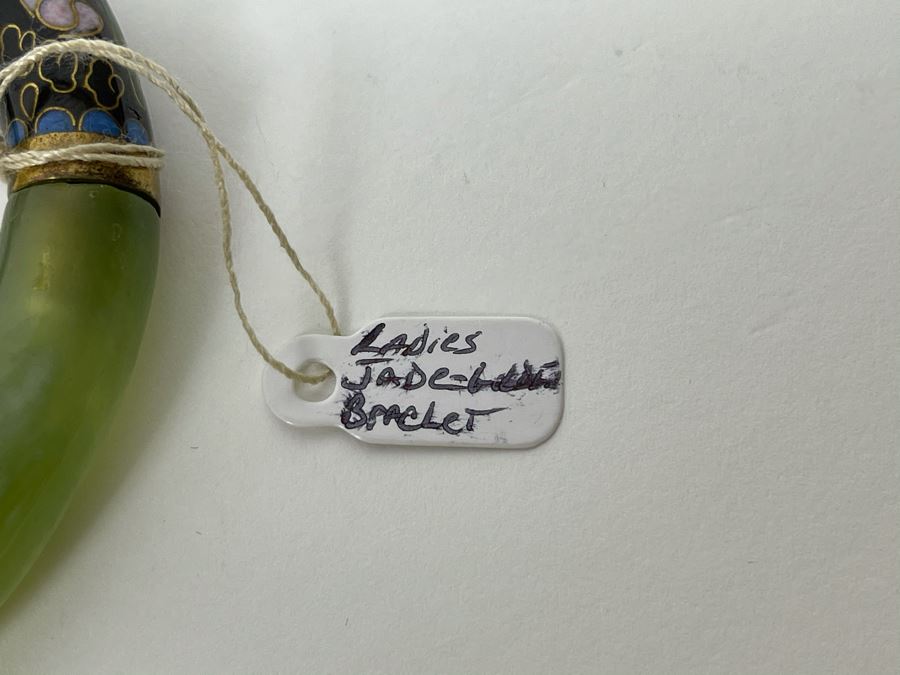 Ladies Jade Jadeite Cloisonne Bracelet 3.25R [Photo 5]