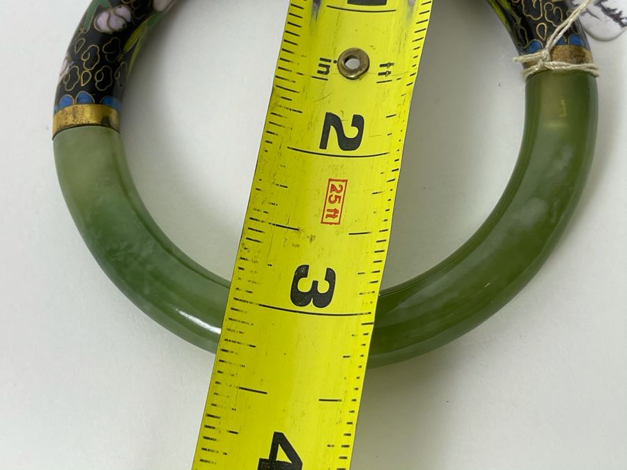 Ladies Jade Jadeite Cloisonne Bracelet 3.25R [Photo 7]