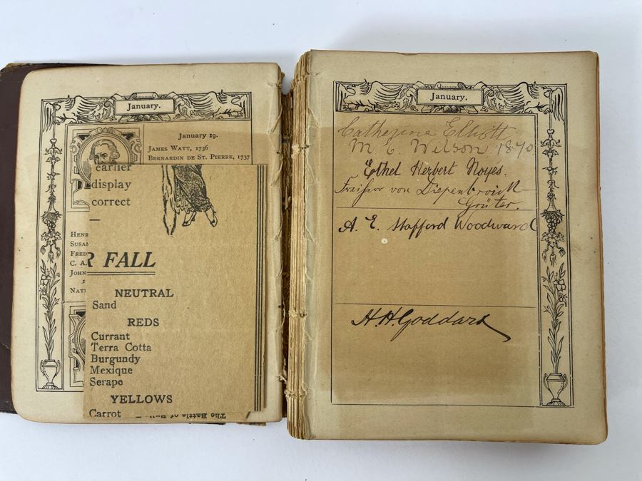 Antique Autograph Book Featuring Dozens Of Unresearched Autographs - One Featured In Photo Is George Turner Mayor Of Northampton 1876/1877 Some Signatures Date To 1820s [Photo 7]