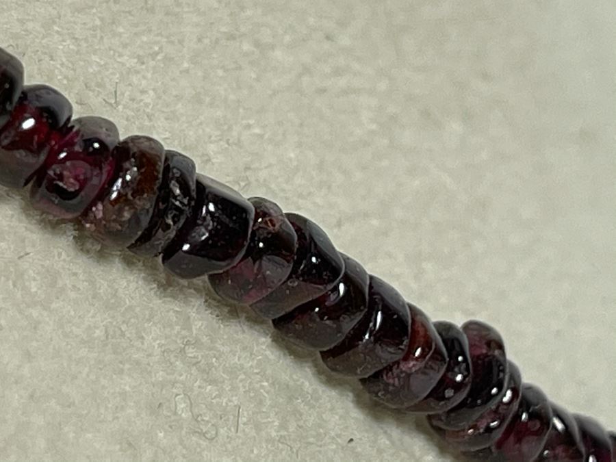 Amethyst Bead Necklace With Sterling Silver Rose Quartz Clasp 16L [Photo 5]