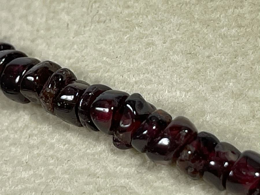 Amethyst Bead Necklace With Sterling Silver Rose Quartz Clasp 16L [Photo 7]