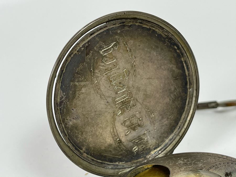 Antique Breguet & Fils Paris Pocket Watch With Hand Painted Porcelain Dial Featuring The Great Seal Of The United States With American Eagle - Has Key For Winding - In Need Of Repair (Breguet et Fils) [Photo 16]