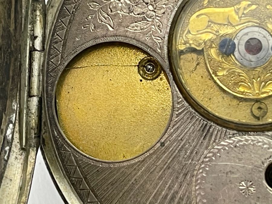 Antique Breguet & Fils Paris Pocket Watch With Hand Painted Porcelain Dial Featuring The Great Seal Of The United States With American Eagle - Has Key For Winding - In Need Of Repair (Breguet et Fils) [Photo 14]