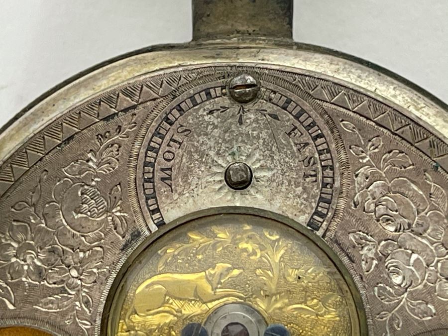 Antique Breguet & Fils Paris Pocket Watch With Hand Painted Porcelain Dial Featuring The Great Seal Of The United States With American Eagle - Has Key For Winding - In Need Of Repair (Breguet et Fils) [Photo 13]