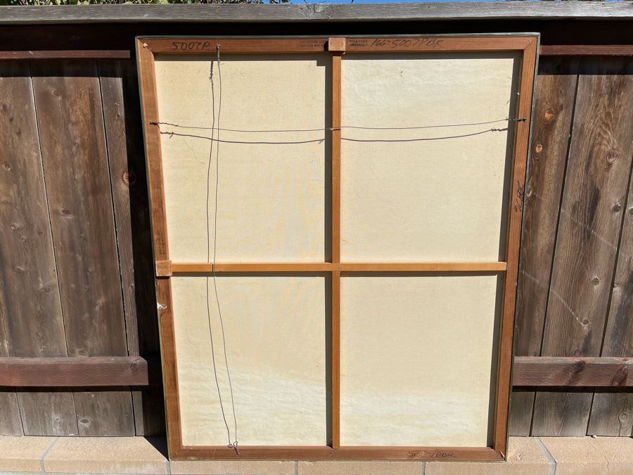 Original Etta Benjamin Cien (1924-2009) Framed Abstract Mid-Century Ship At Sea Oil Painting 42 X 50 [Photo 11]