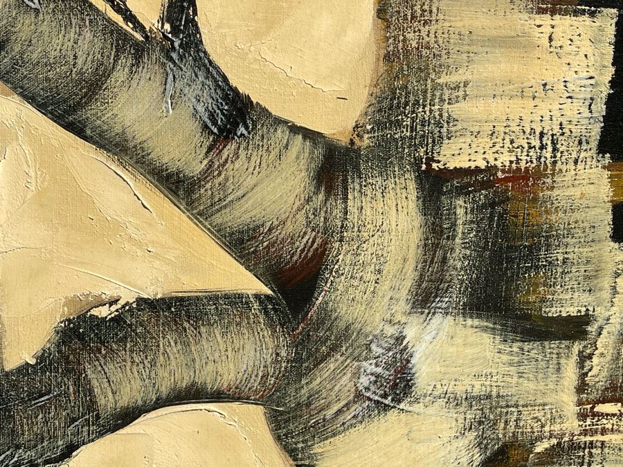 Original Framed Mid-Century Trees Oil Painting By Wes Andrews 41 X 51 [Photo 5]