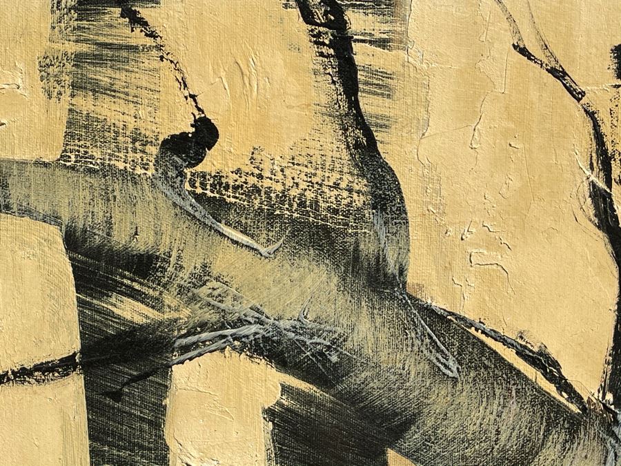 Original Framed Mid-Century Trees Oil Painting By Wes Andrews 41 X 51 [Photo 6]