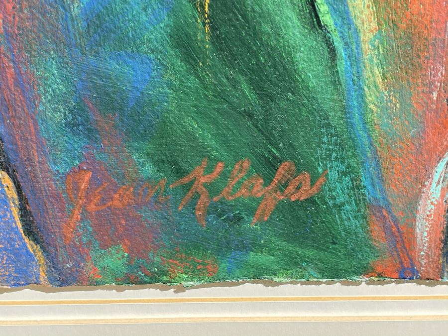 Original Jean Klafs Abstract Expressionist Egyptian Artwork Painting 23 X 30.5 [Photo 4]