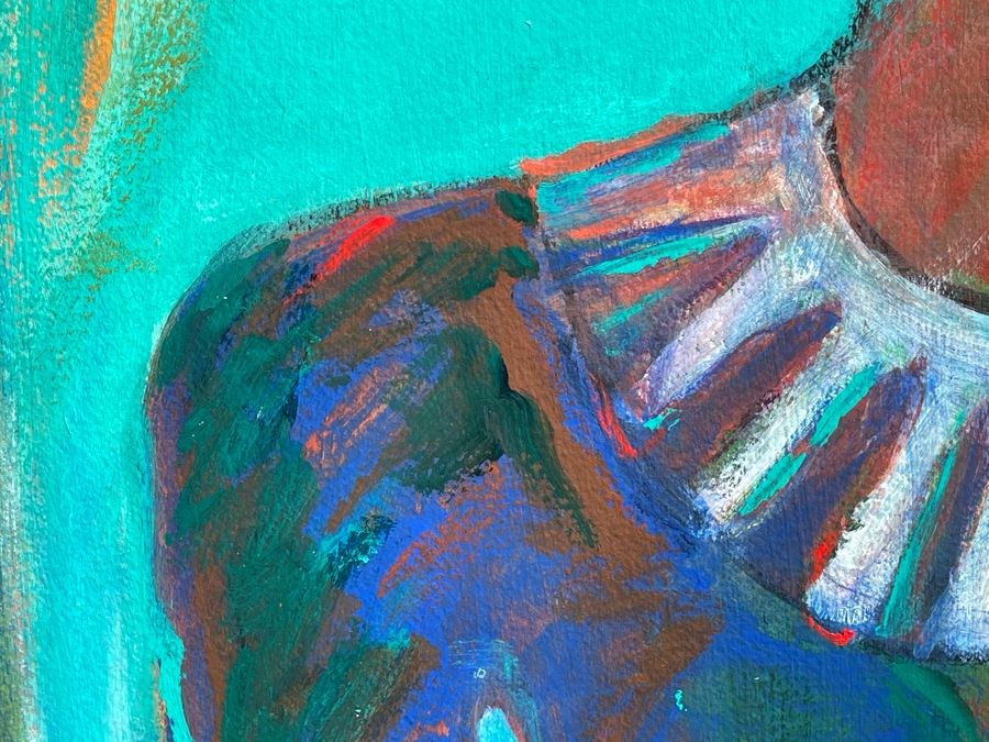 Original Jean Klafs Abstract Expressionist Egyptian Artwork Painting 23 X 30.5 [Photo 6]