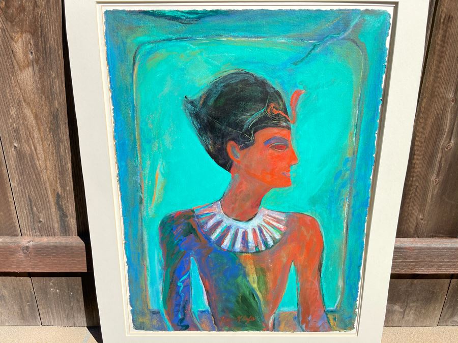 Original Jean Klafs Abstract Expressionist Egyptian Artwork Painting 23 X 30.5 [Photo 2]