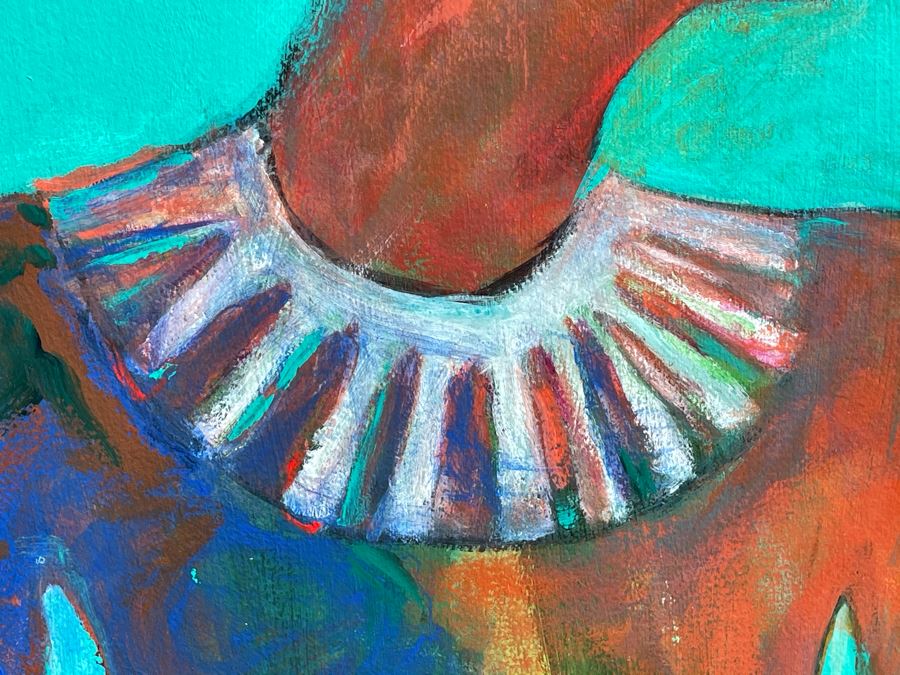 Original Jean Klafs Abstract Expressionist Egyptian Artwork Painting 23 X 30.5 [Photo 5]