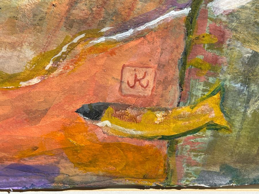 Original Jean Klafs Abstract Expressionist Mixed Media Artwork Painting 30 X 22 [Photo 8]