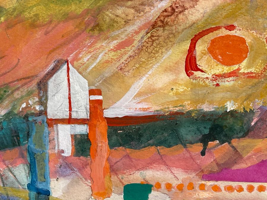 Original Jean Klafs Abstract Expressionist Mixed Media Artwork Painting 30 X 22 [Photo 2]