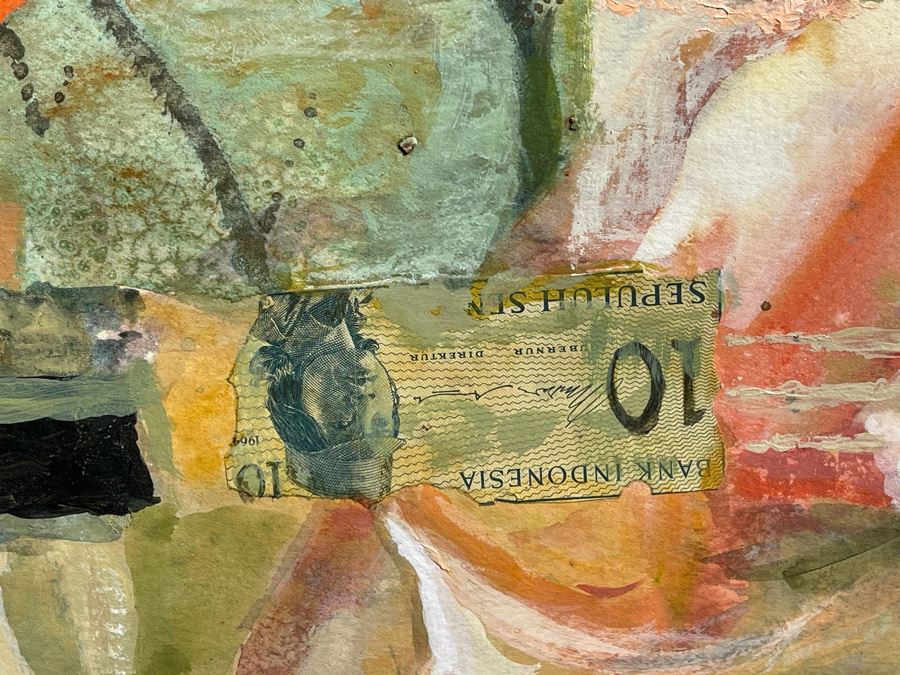 Original Jean Klafs Abstract Expressionist Mixed Media Artwork Painting 30 X 22 [Photo 4]