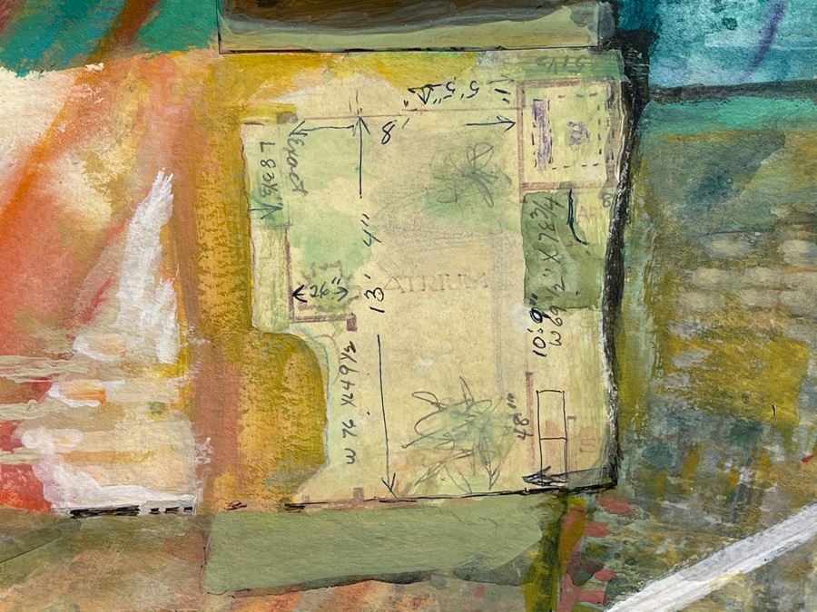 Original Jean Klafs Abstract Expressionist Mixed Media Artwork Painting 30 X 22 [Photo 5]