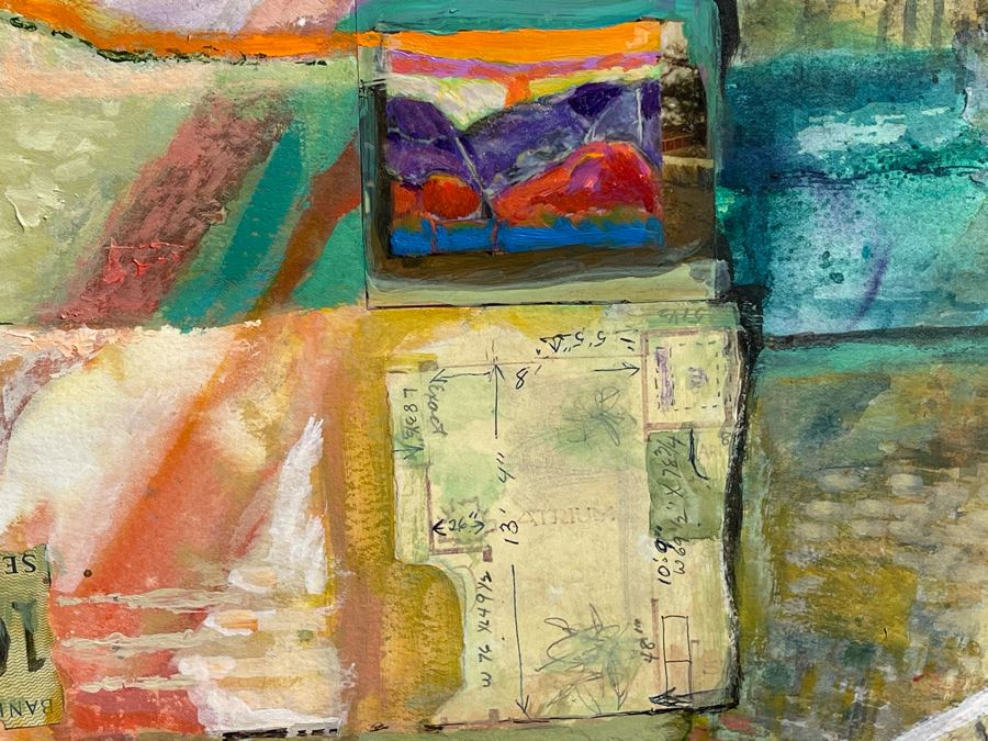 Original Jean Klafs Abstract Expressionist Mixed Media Artwork Painting 30 X 22 [Photo 3]