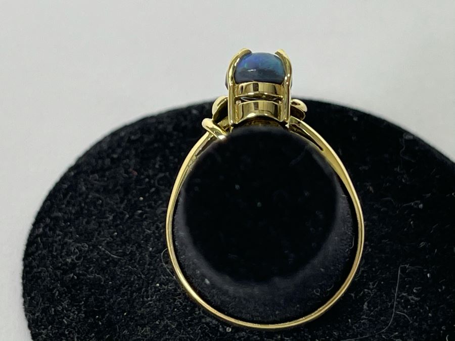 14K Gold Opal Ring Size 7.5 3.4g [Photo 14]