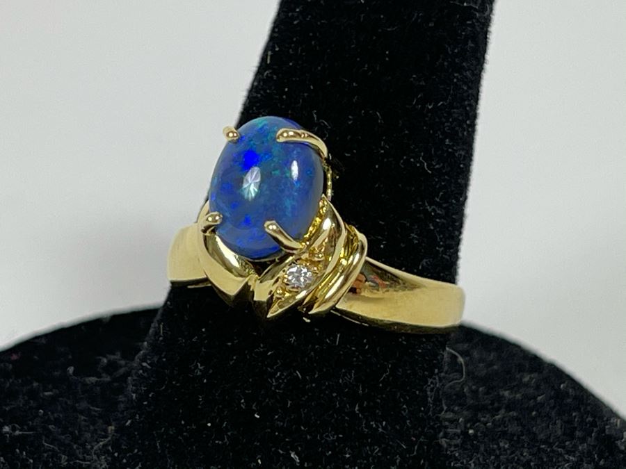14K Gold Opal Ring Size 7.5 3.4g [Photo 10]