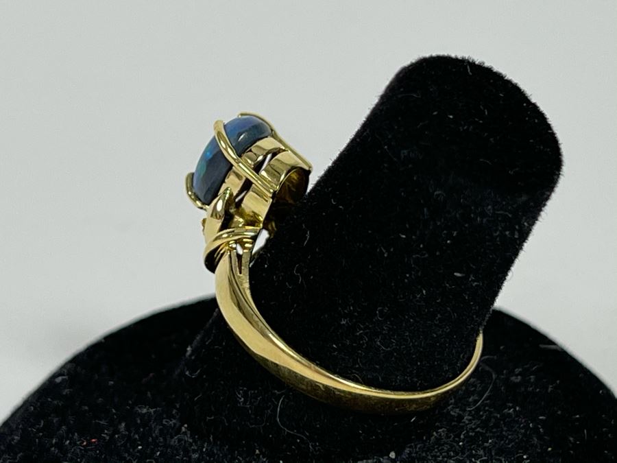 14K Gold Opal Ring Size 7.5 3.4g [Photo 13]
