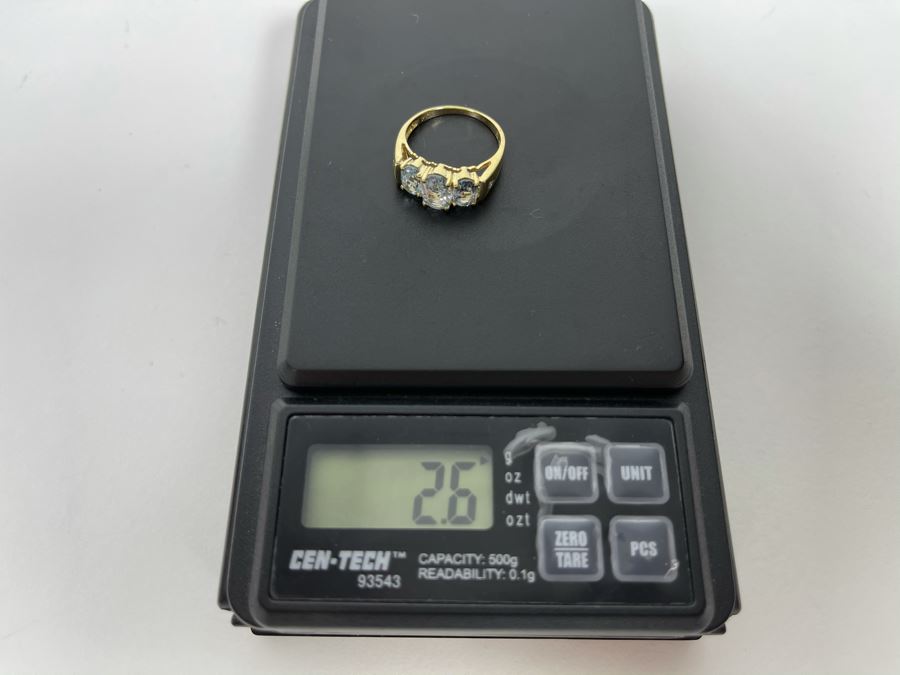 14K Gold Aquamarine Ring Size 5.75 2.6g [Photo 13]