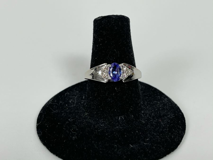 14K Gold Tanzanite Ring Size 7.25 2.9g [Photo 4]
