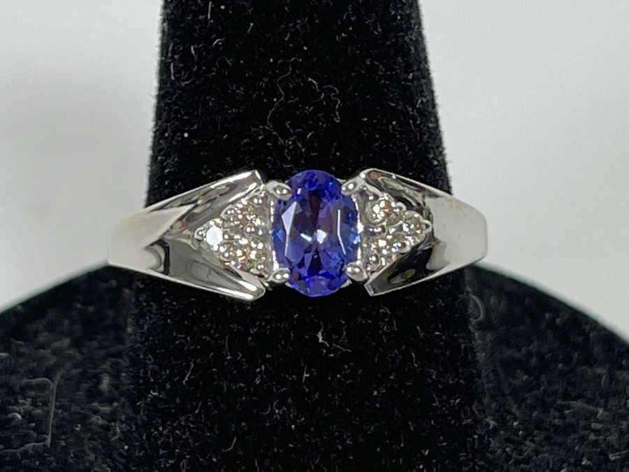 14K Gold Tanzanite Ring Size 7.25 2.9g [Photo 2]