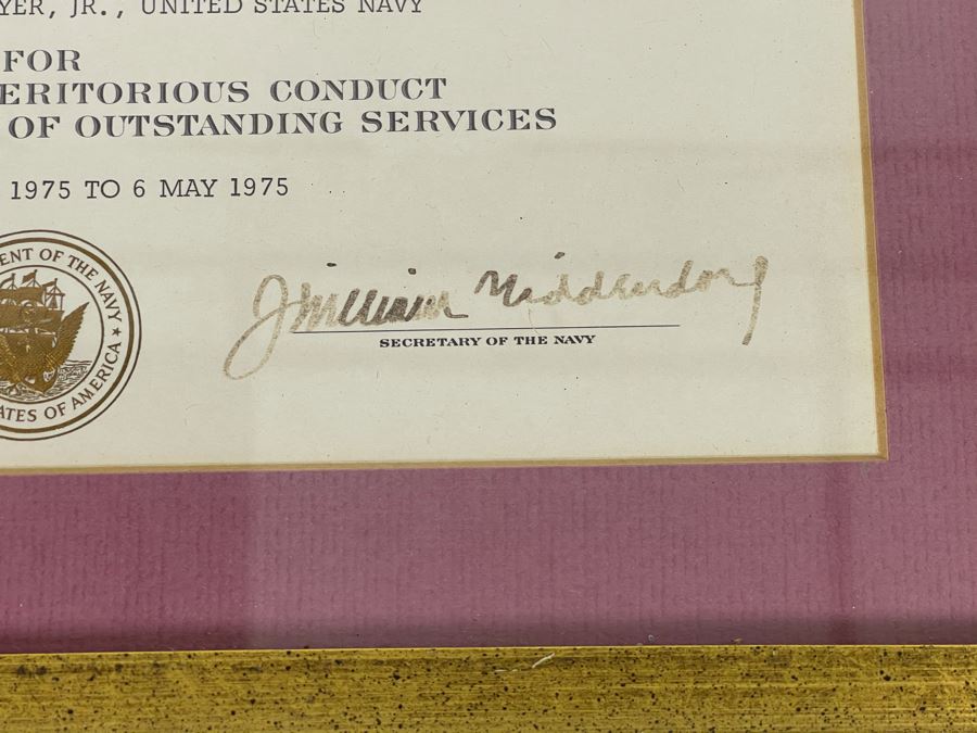 Pair Of United States Department Of The Navy Legion Of Merit Certificates Awarded To Captain Joseph J. Meyer, Jr. Along With Captain Joseph J. Meyer, Jr.'s Legion Of Merit Medal [Photo 11]