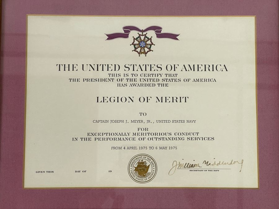 Pair Of United States Department Of The Navy Legion Of Merit ...