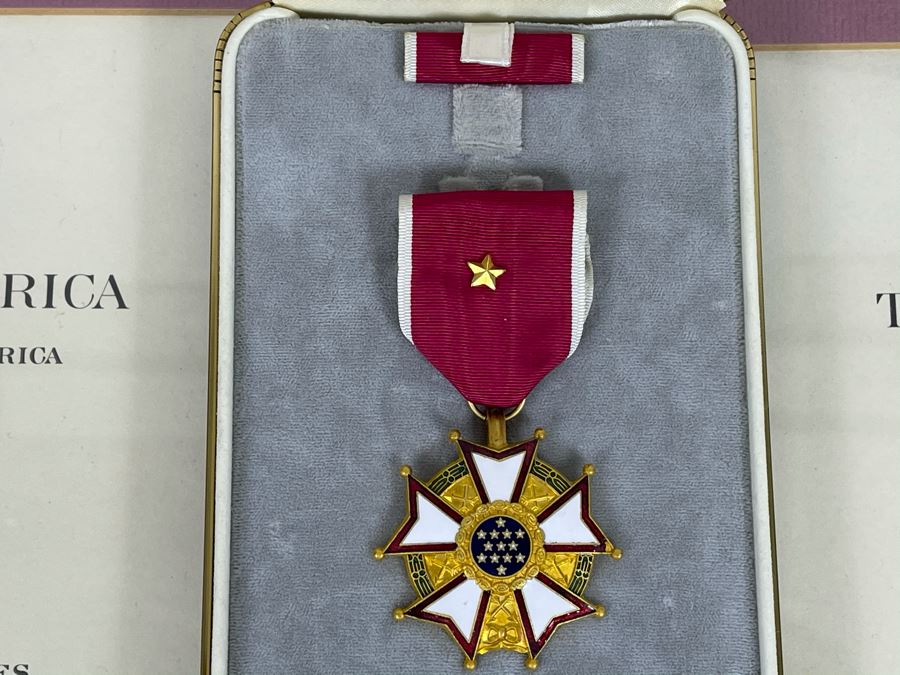 Pair Of United States Department Of The Navy Legion Of Merit Certificates Awarded To Captain Joseph J. Meyer, Jr. Along With Captain Joseph J. Meyer, Jr.'s Legion Of Merit Medal [Photo 2]
