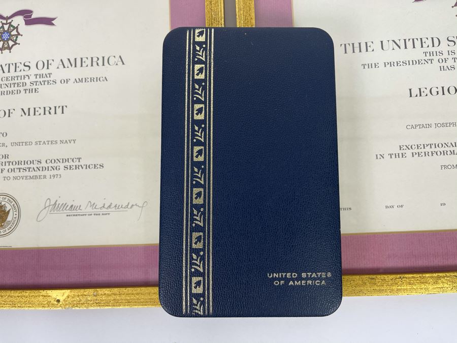 Pair Of United States Department Of The Navy Legion Of Merit Certificates Awarded To Captain Joseph J. Meyer, Jr. Along With Captain Joseph J. Meyer, Jr.'s Legion Of Merit Medal [Photo 5]