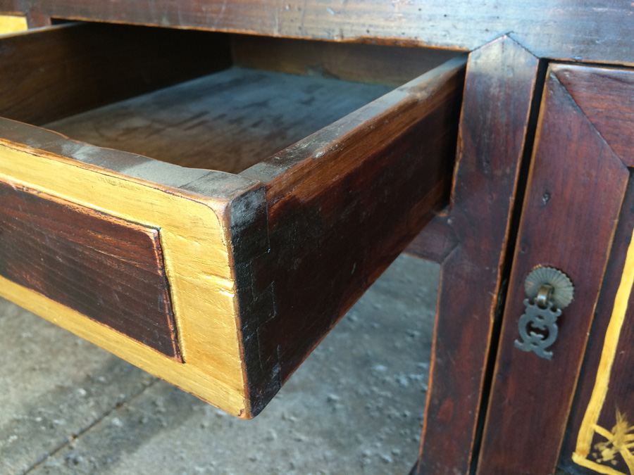 Chinese Carved Wooden Bench with Drawers [Photo 26]