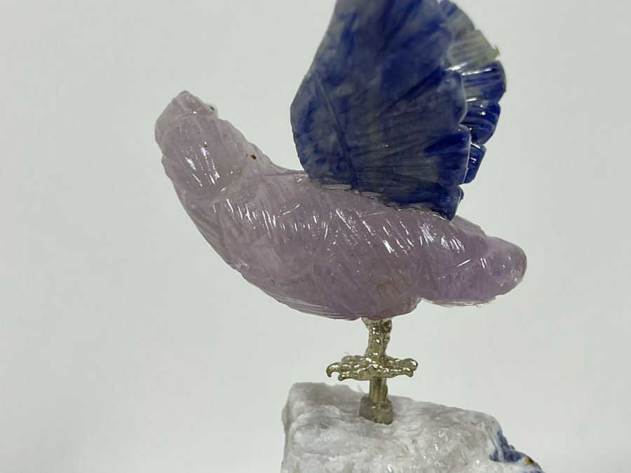 Hummingbird Figurine Hand-Carved In Semi-Precious Stones 3W X 5H [Photo 6]