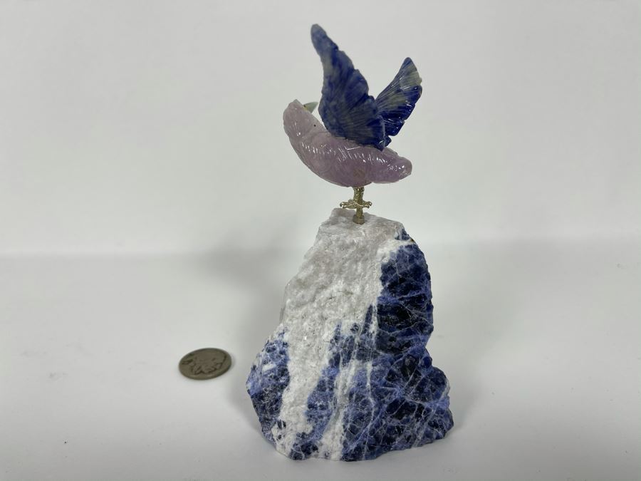 Hummingbird Figurine Hand-Carved In Semi-Precious Stones 3W X 5H [Photo 4]
