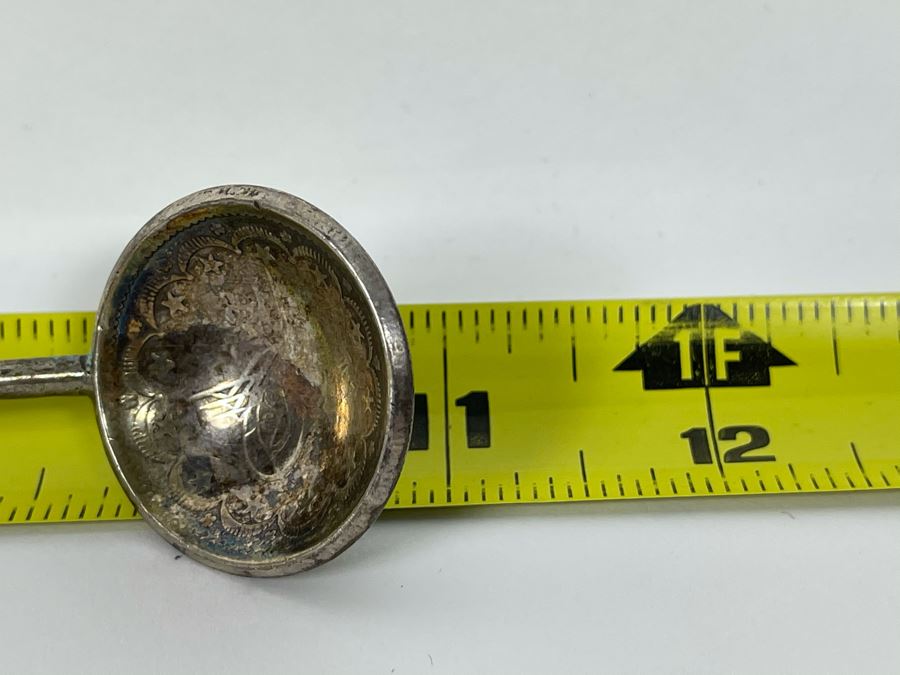 Antique 800 Silver Turkish Ottoman Empire Bar Spoon & Crown Finial 55.3g [Photo 10]