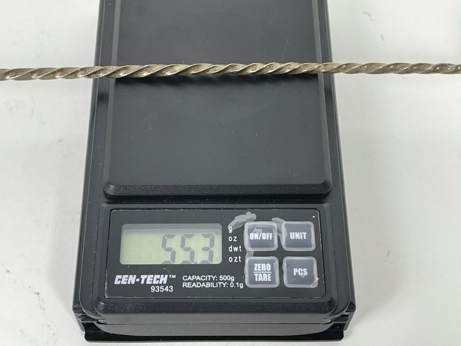 Antique 800 Silver Turkish Ottoman Empire Bar Spoon & Crown Finial 55.3g [Photo 9]