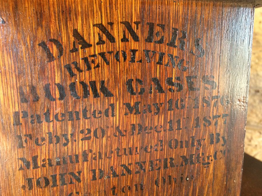Large!! Antique Danner Revolving Book Case Bookcase Signed Patented 1877 [Photo 6]