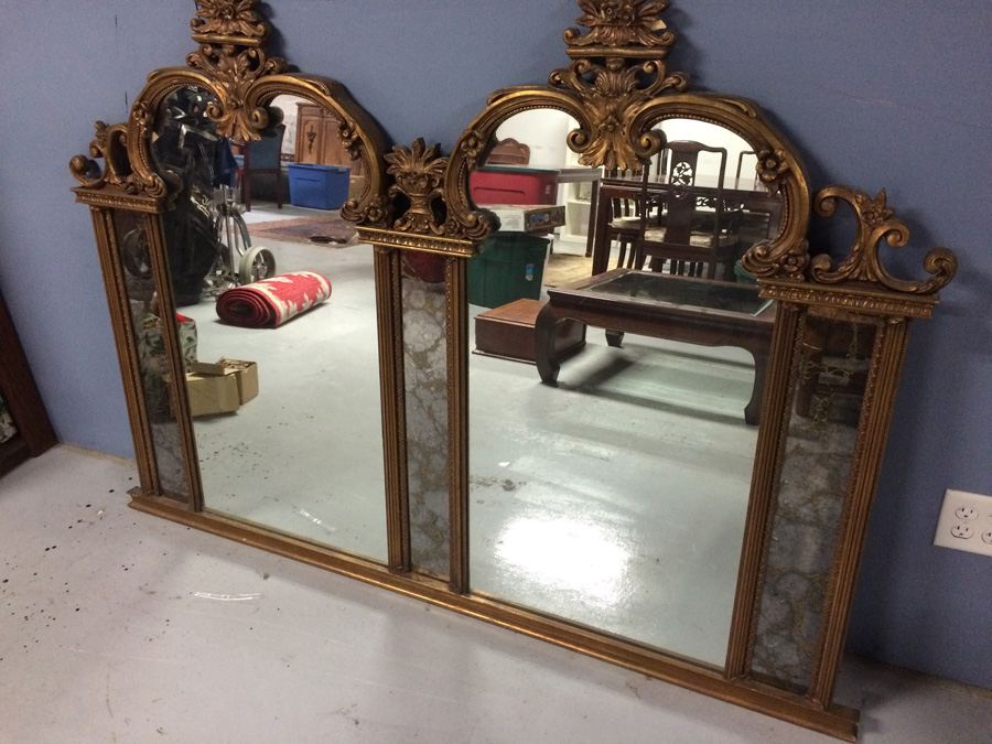 Large Gilded Double Mirror [Photo 2]