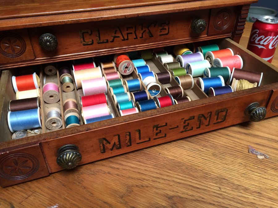 Vintage Clark's Mile End Spool Cabinet with Spools [Photo 6]