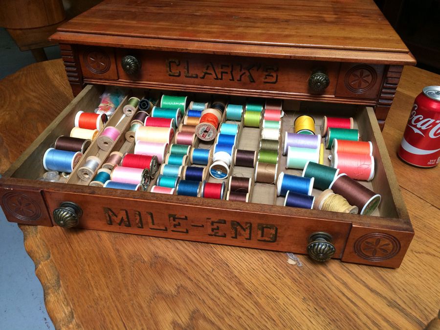 Vintage Clark's Mile End Spool Cabinet with Spools [Photo 7]