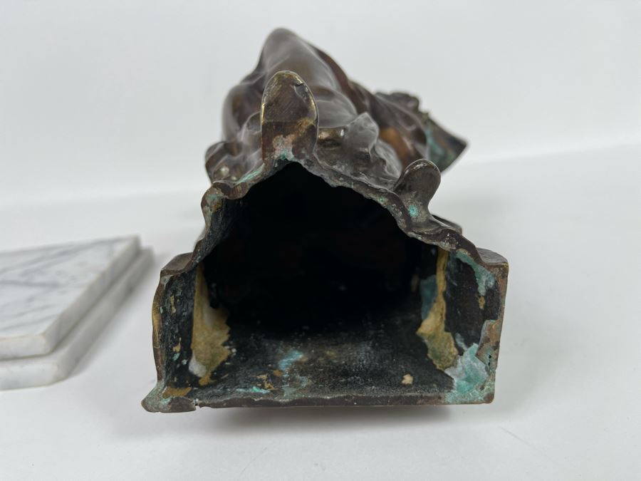 Vintage Metal Sculpture Loose On Marble Base 14H [Photo 8]